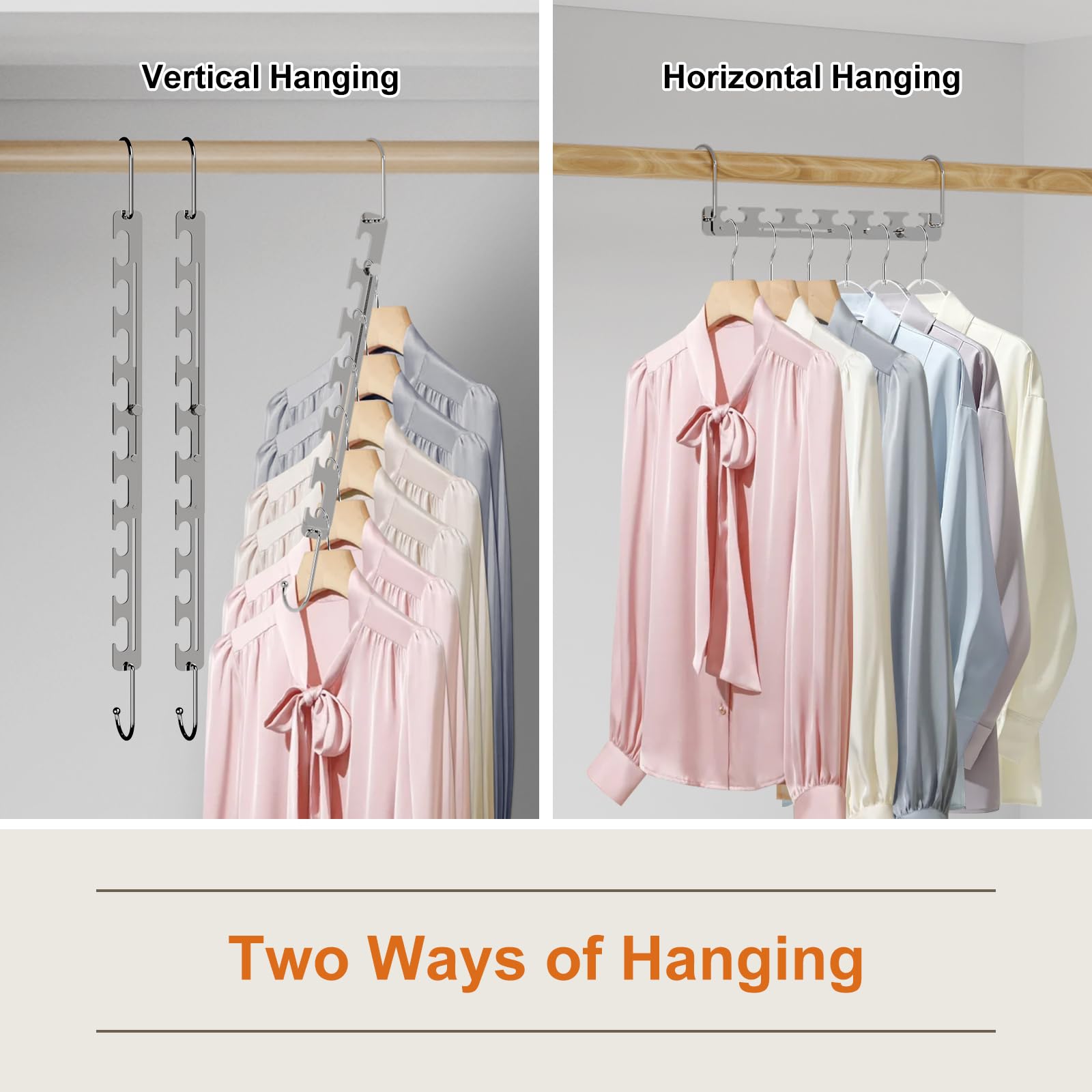 Telescopic Space-Saving Metal Hangers – 10 Pack