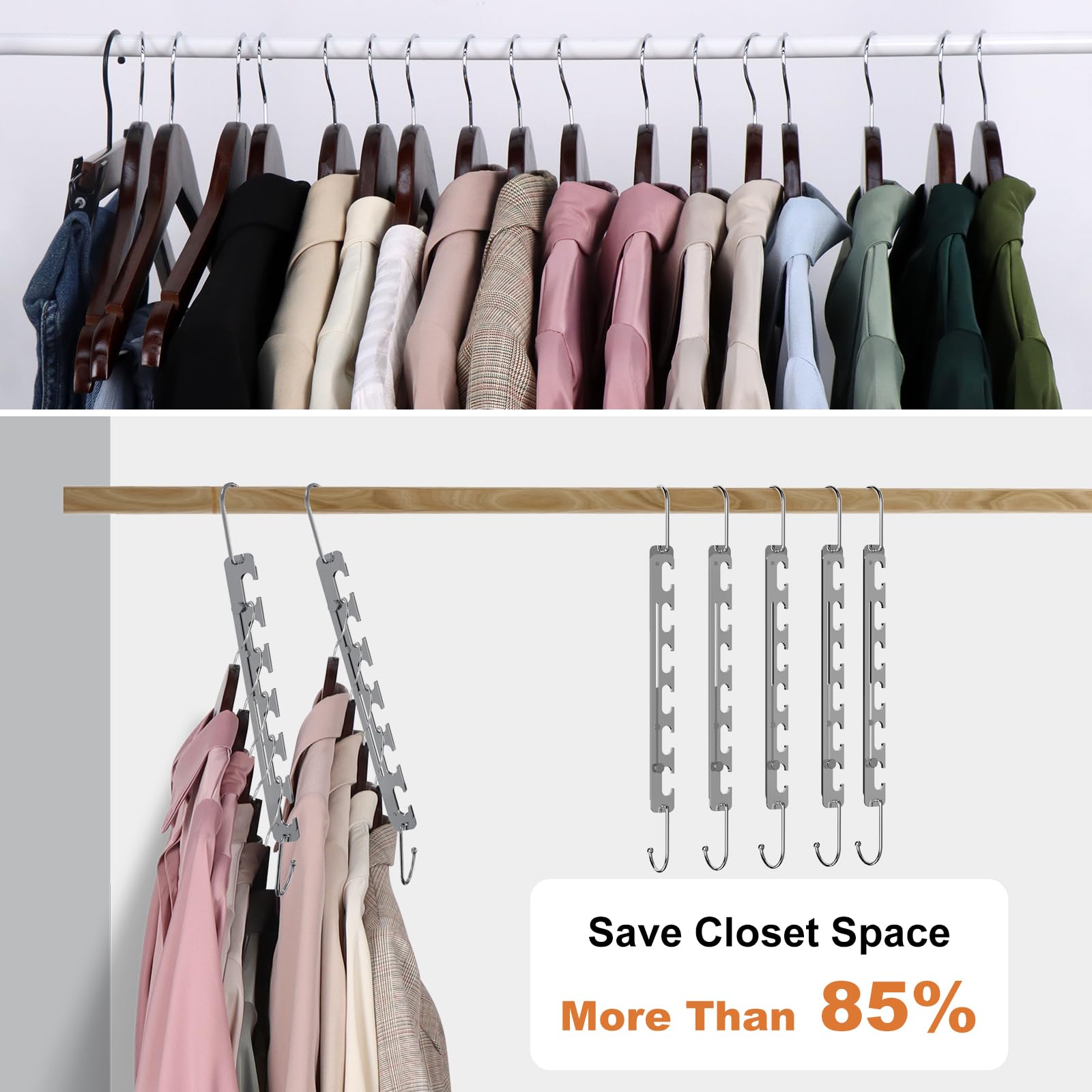 Telescopic Space-Saving Metal Hangers – 10 Pack