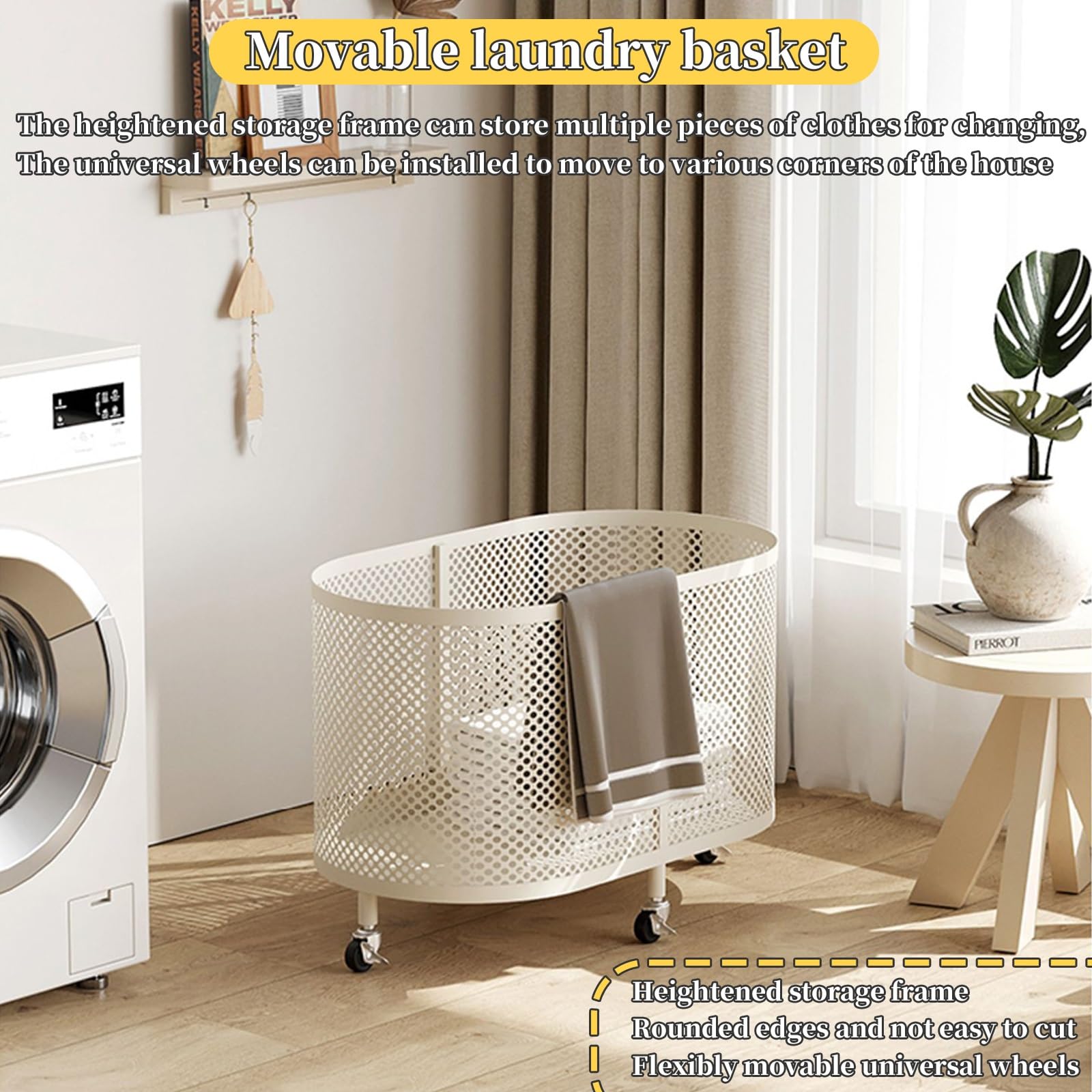 Slim Rolling Laundry Hamper with Wheels
