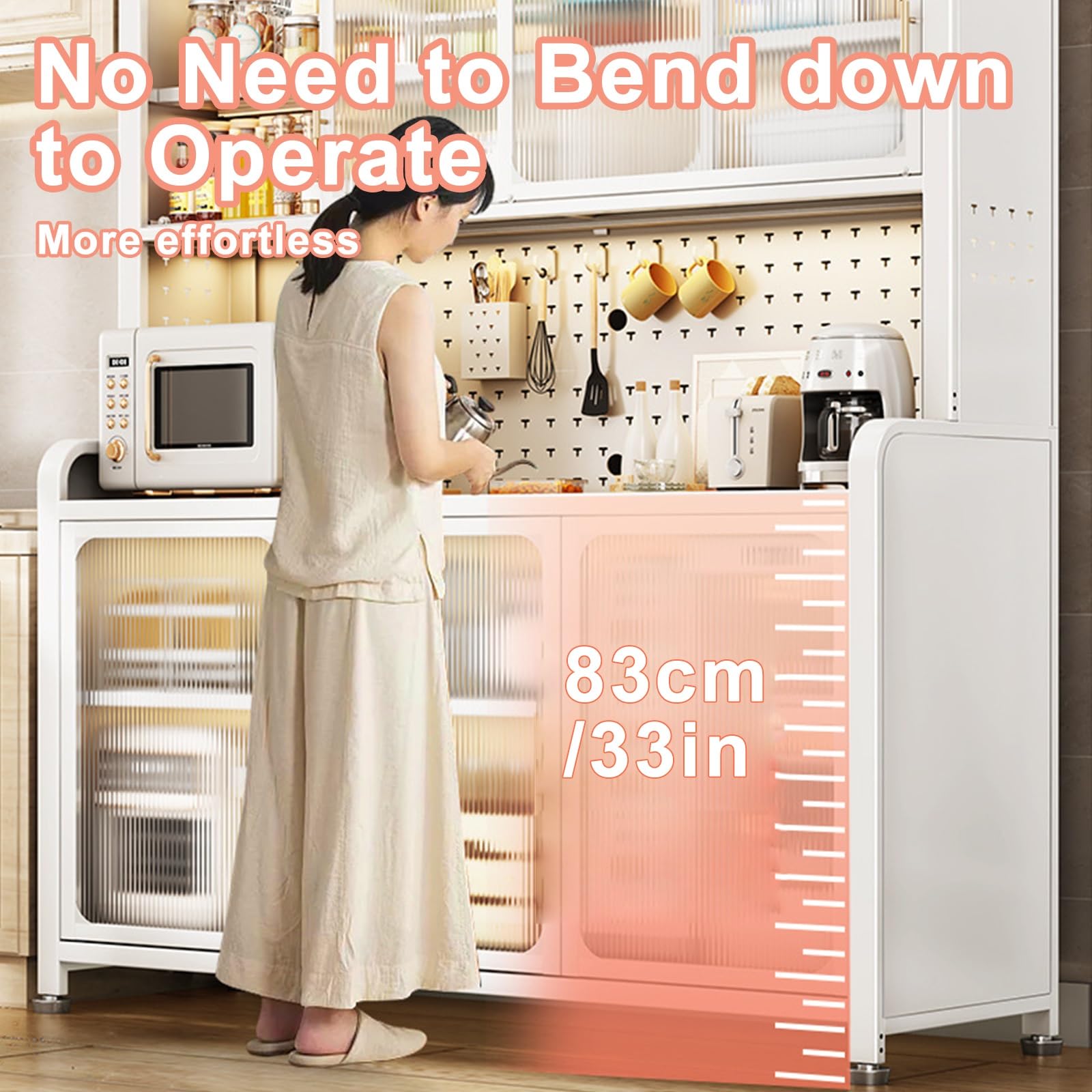 6-Tier Microwave Stand with Flip-Door Storage