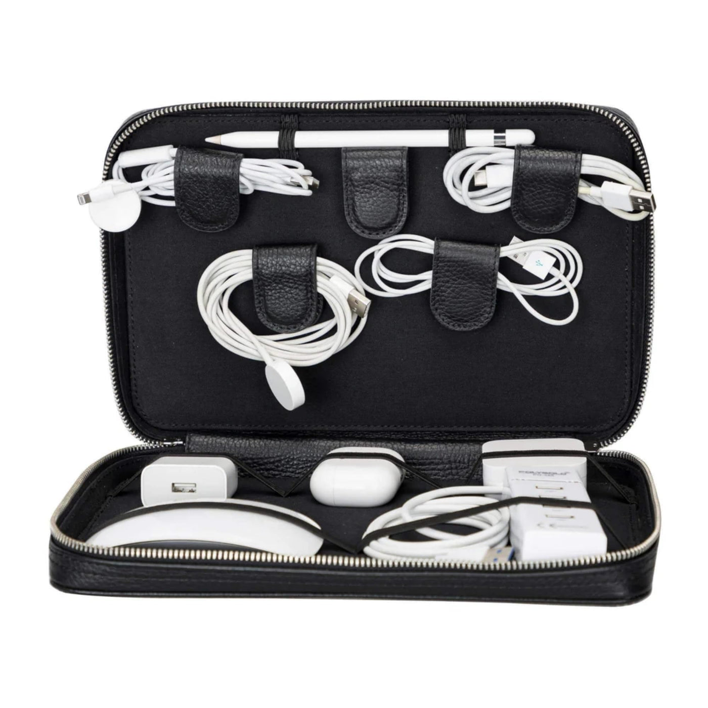 Leather Travel Cable & Tech Organizer Case