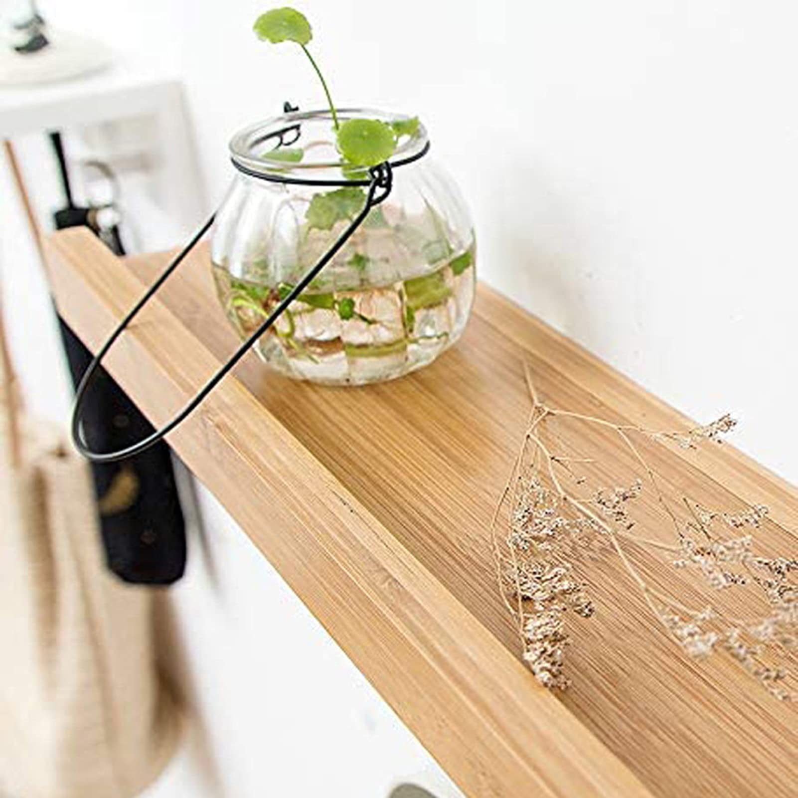Wall-Mounted Entryway Shelf with 4 Hooks