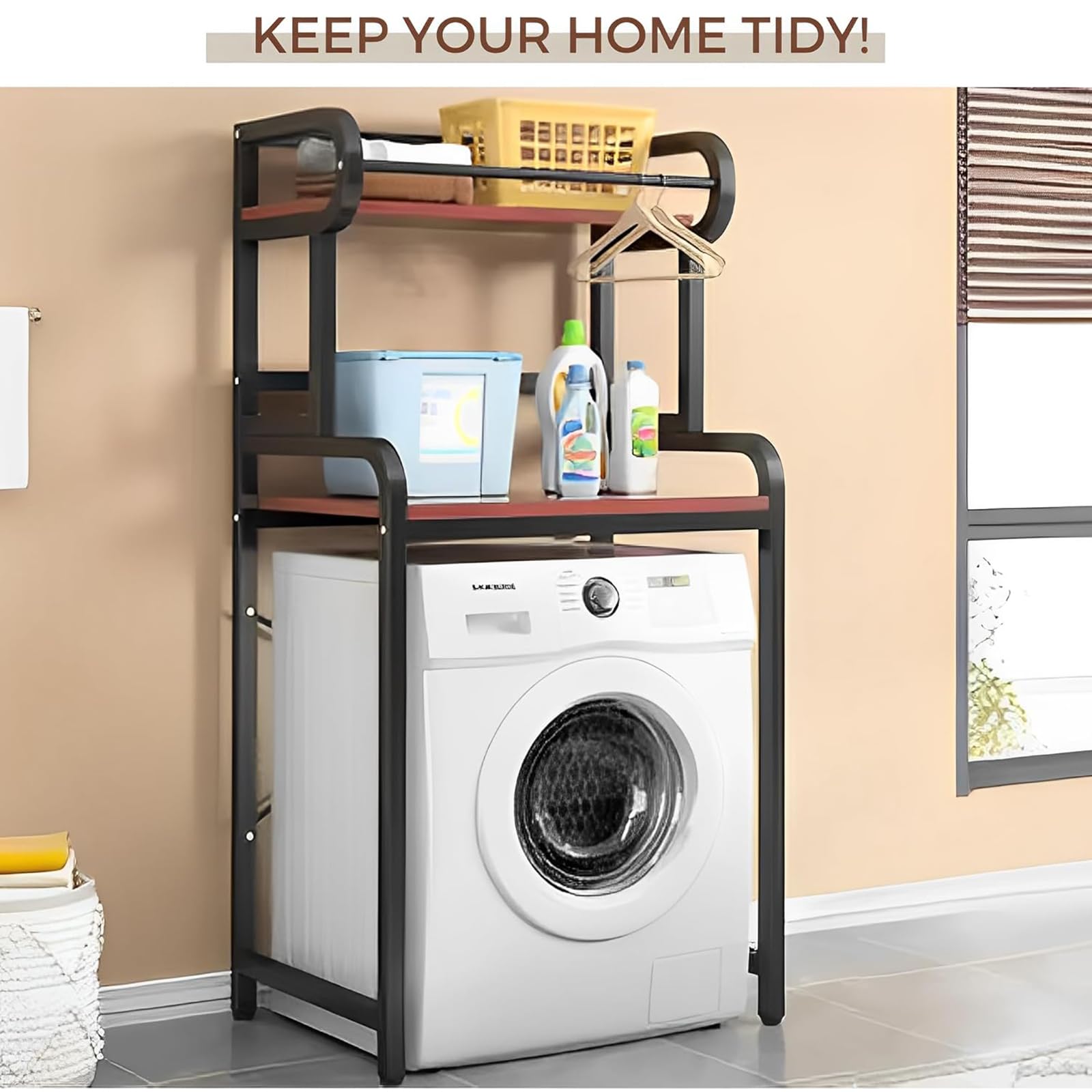 2-Tier Over-Washer Steel Storage Rack