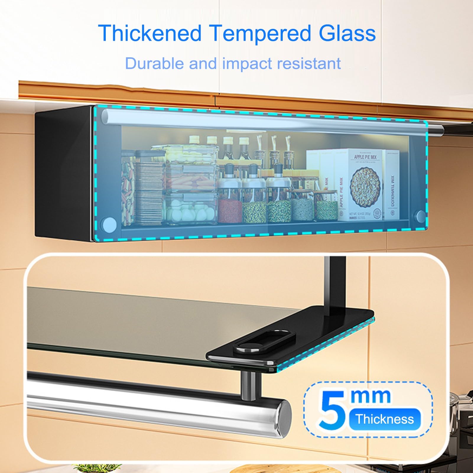 2-Tier Pull-Down Spice Rack with Sensor Light