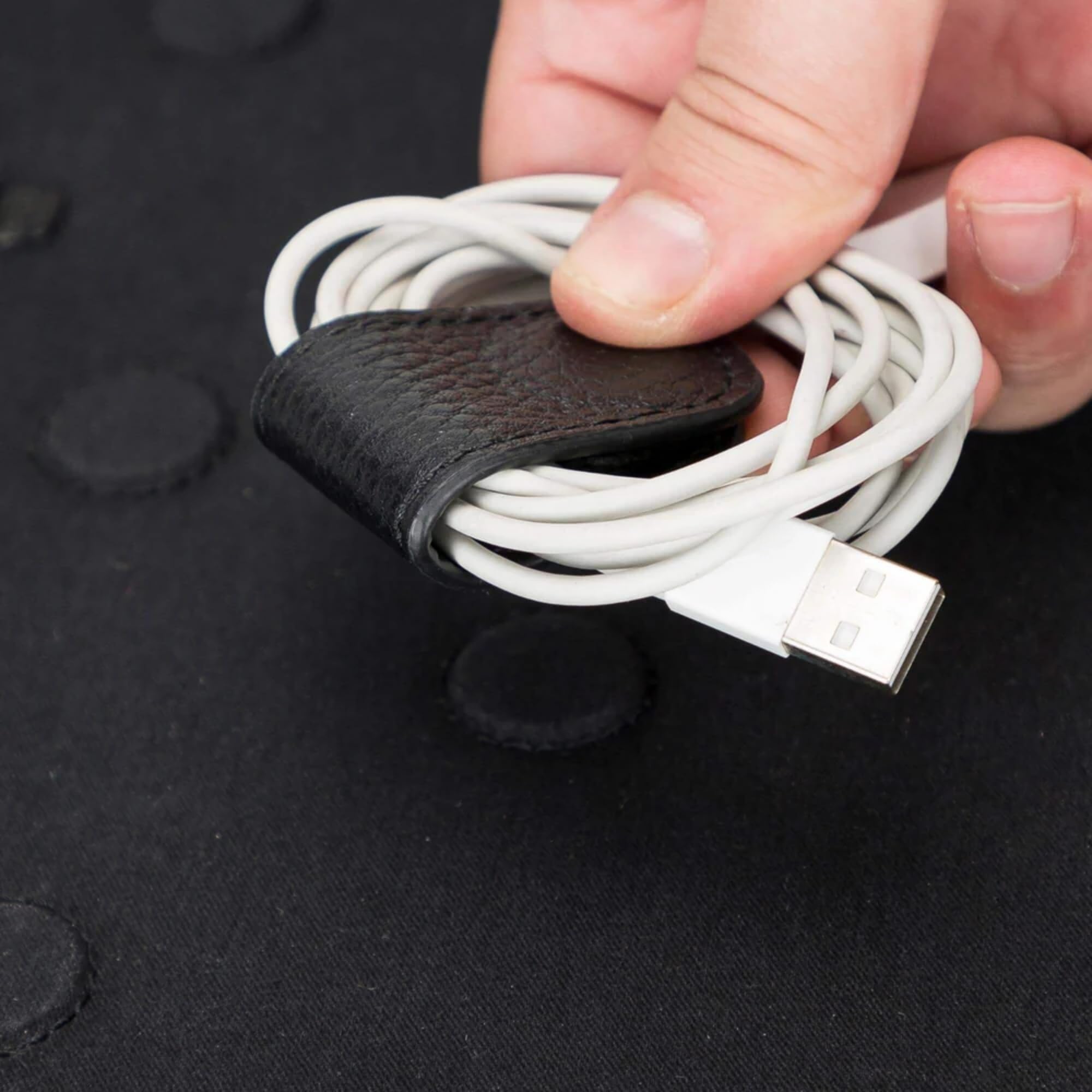 Leather Travel Cable & Tech Organizer Case