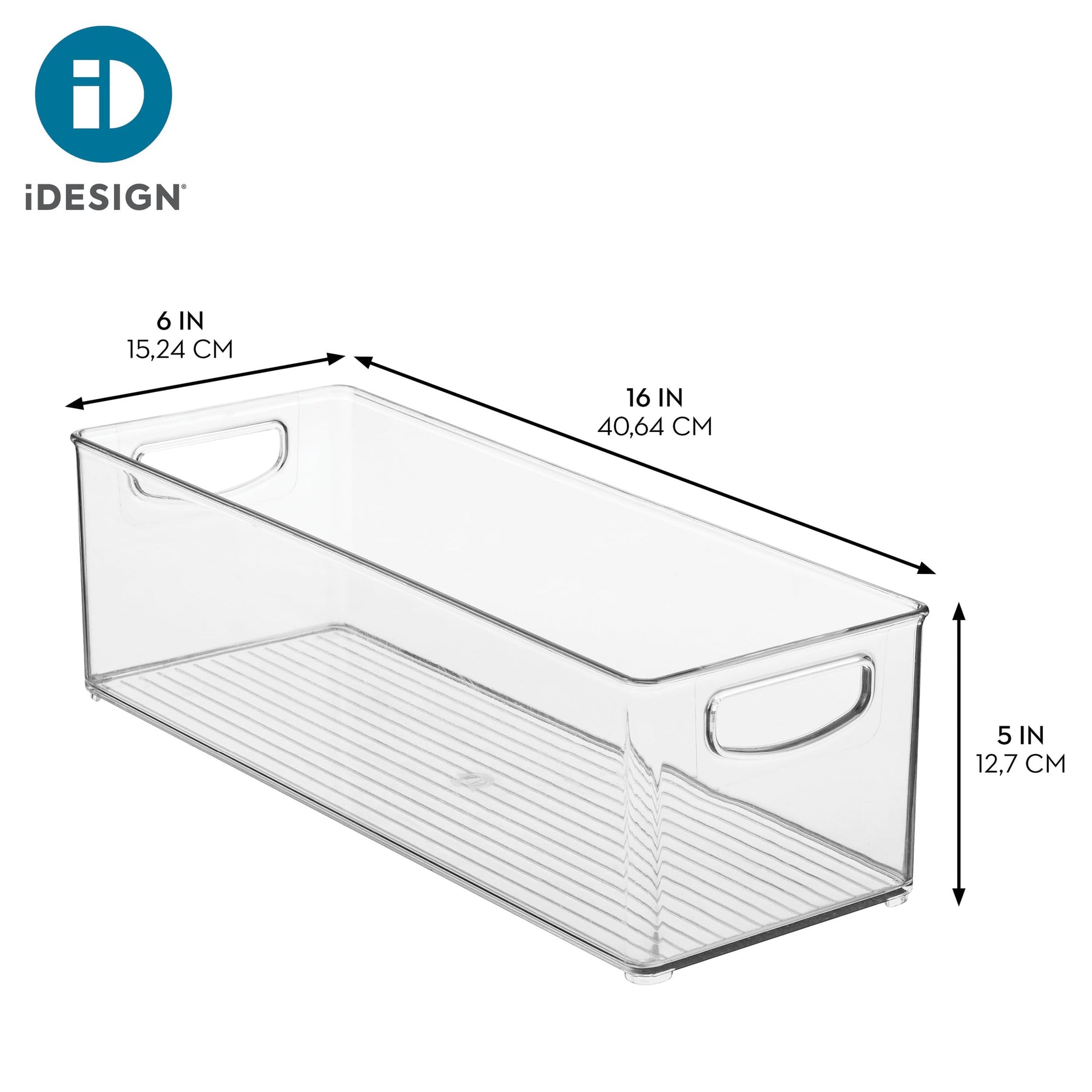 InterDesign iDesign Plastic Stackable Storage Bin with Handles