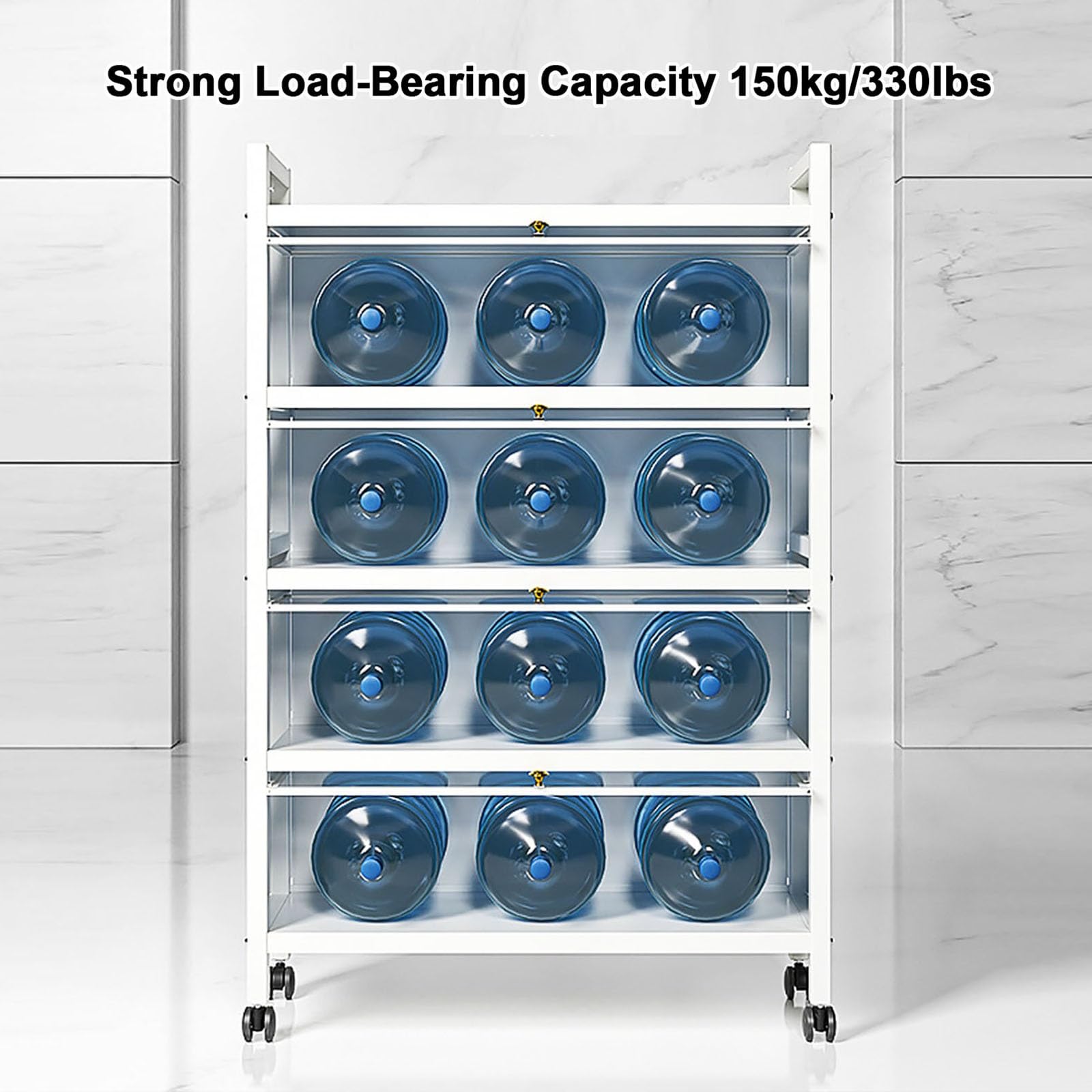 4-Tier Microwave Stand with Flip-Door Storage