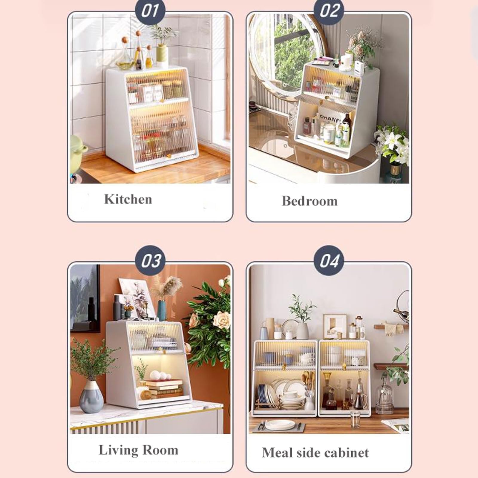 Makeup & Skincare Organizer with Flip Cover and Light