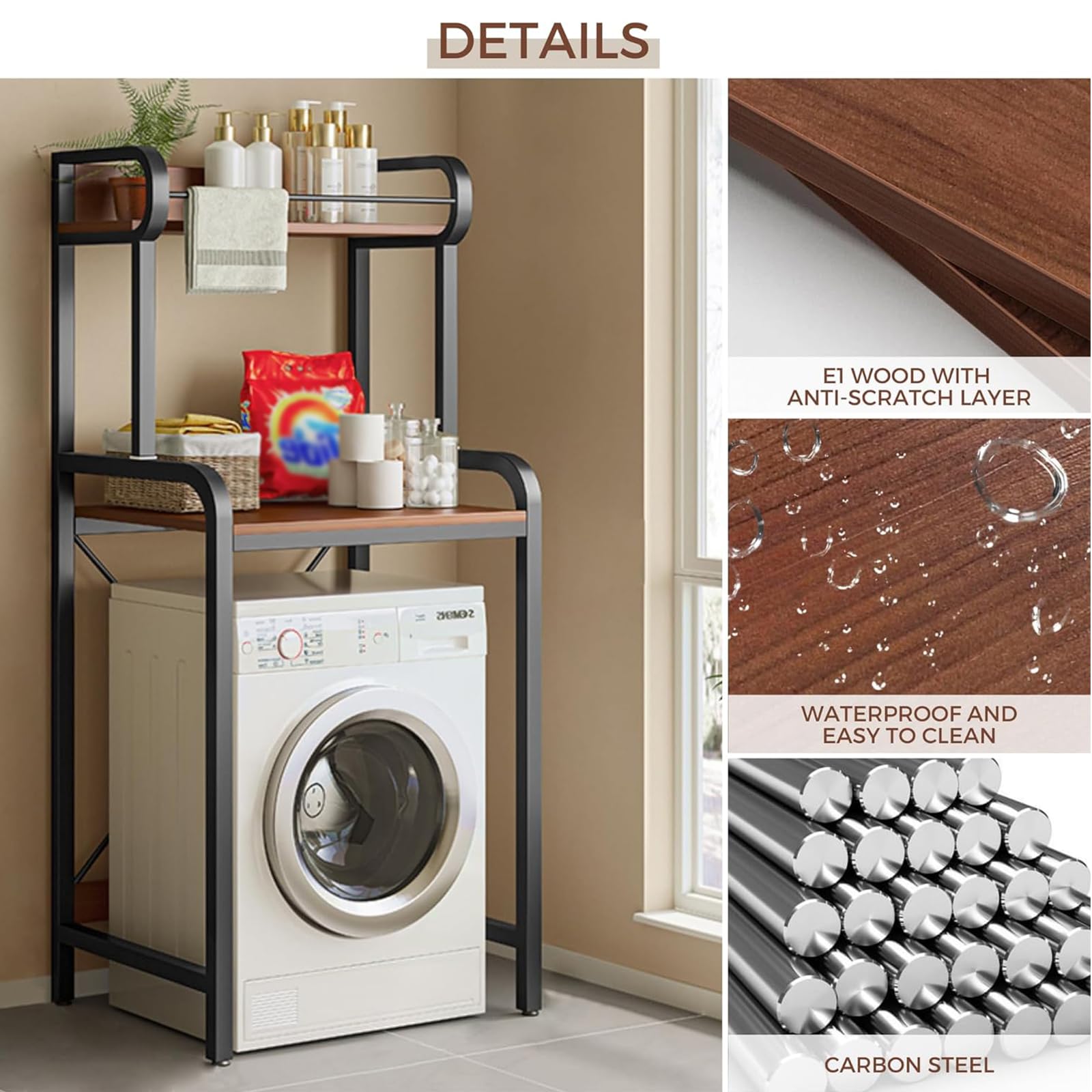 2-Tier Over-Washer Steel Storage Rack