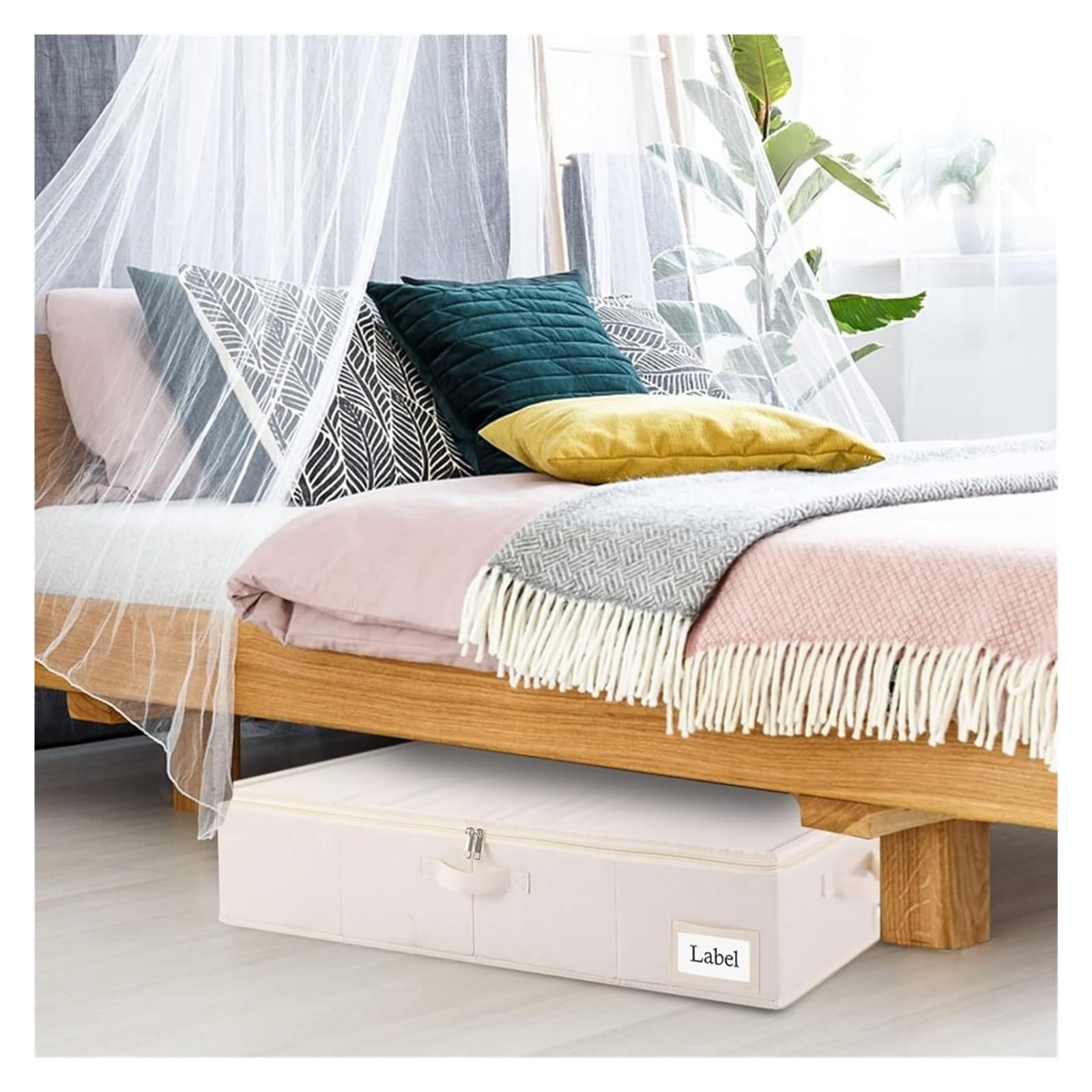 Foldable Under-Bed Storage Bags with Lids & Zippers