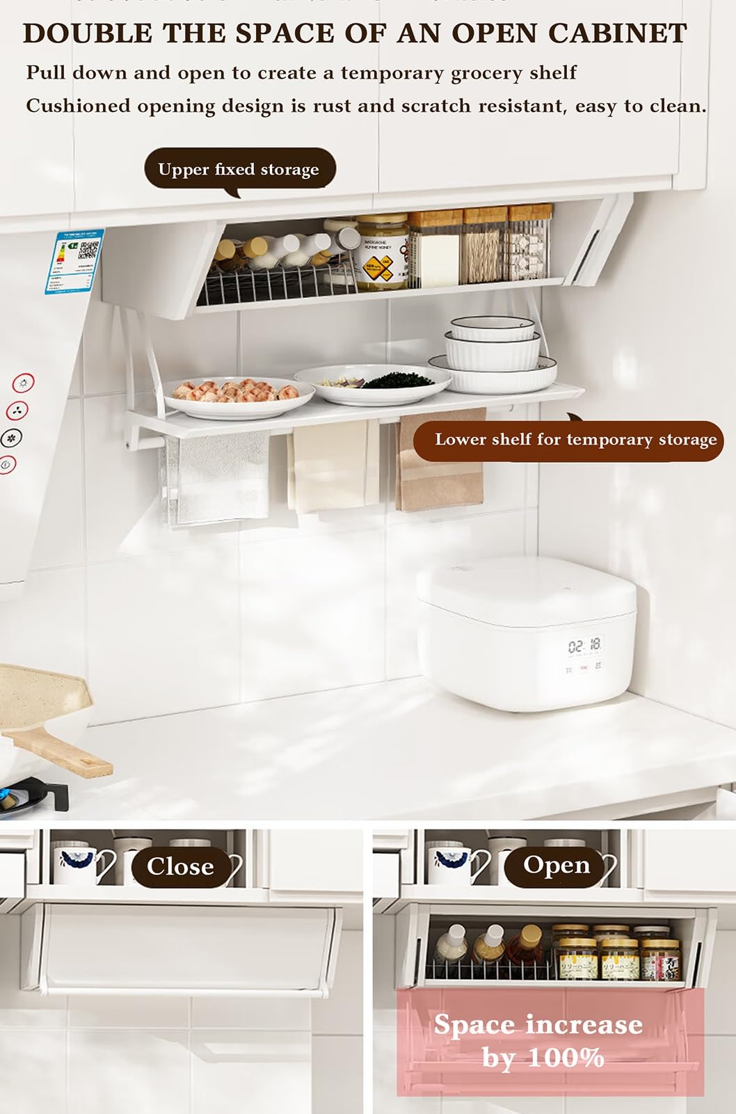Pull-Down Cabinet Spice Storage Organizer