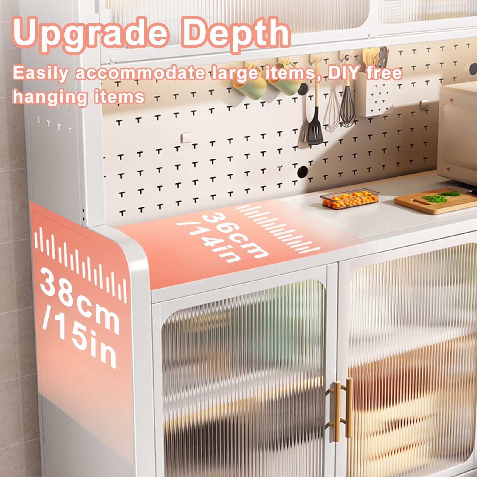 6-Tier Microwave Stand with Flip-Door Storage