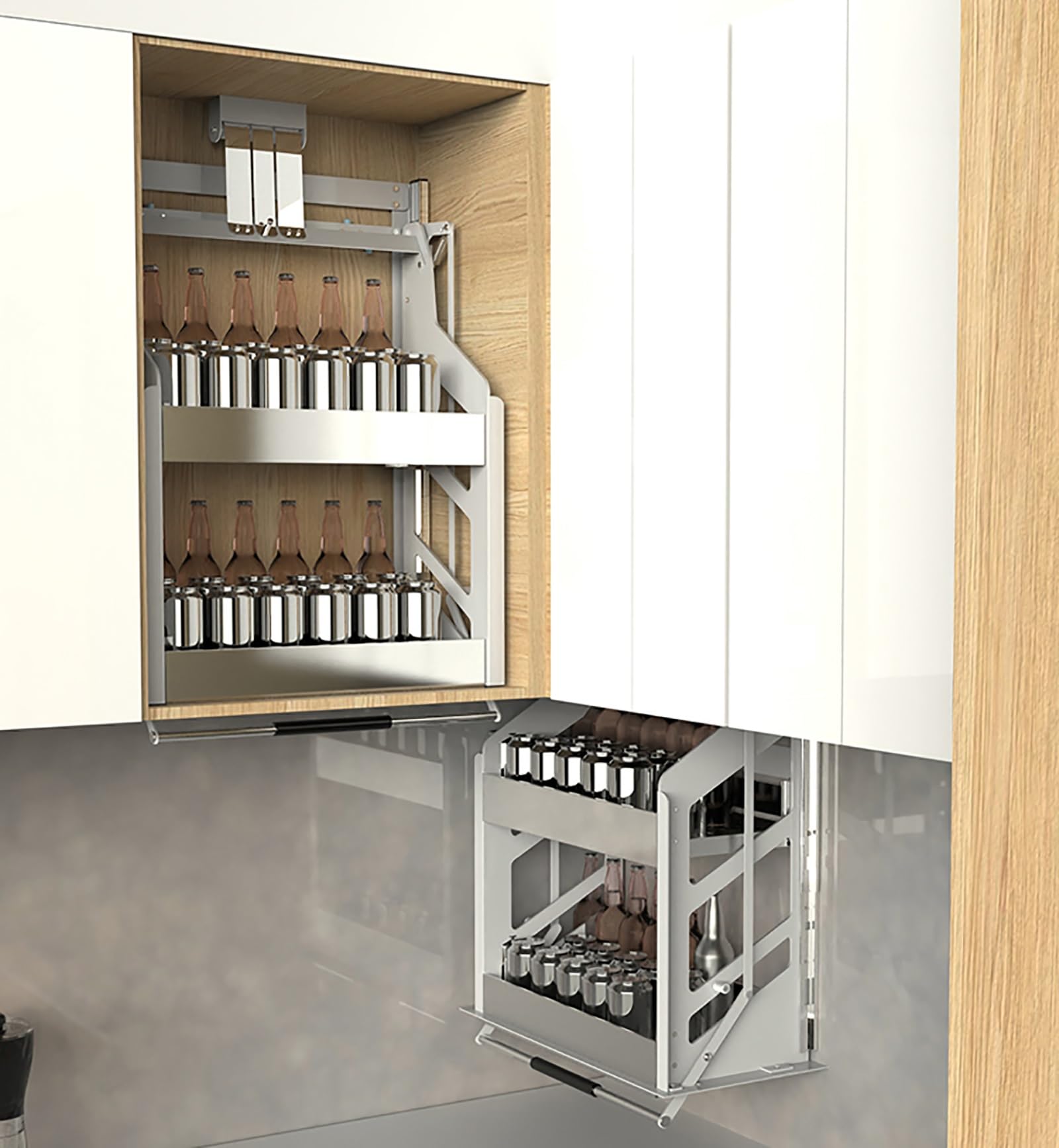 2-Tier Pull-Down Cabinet Organizer