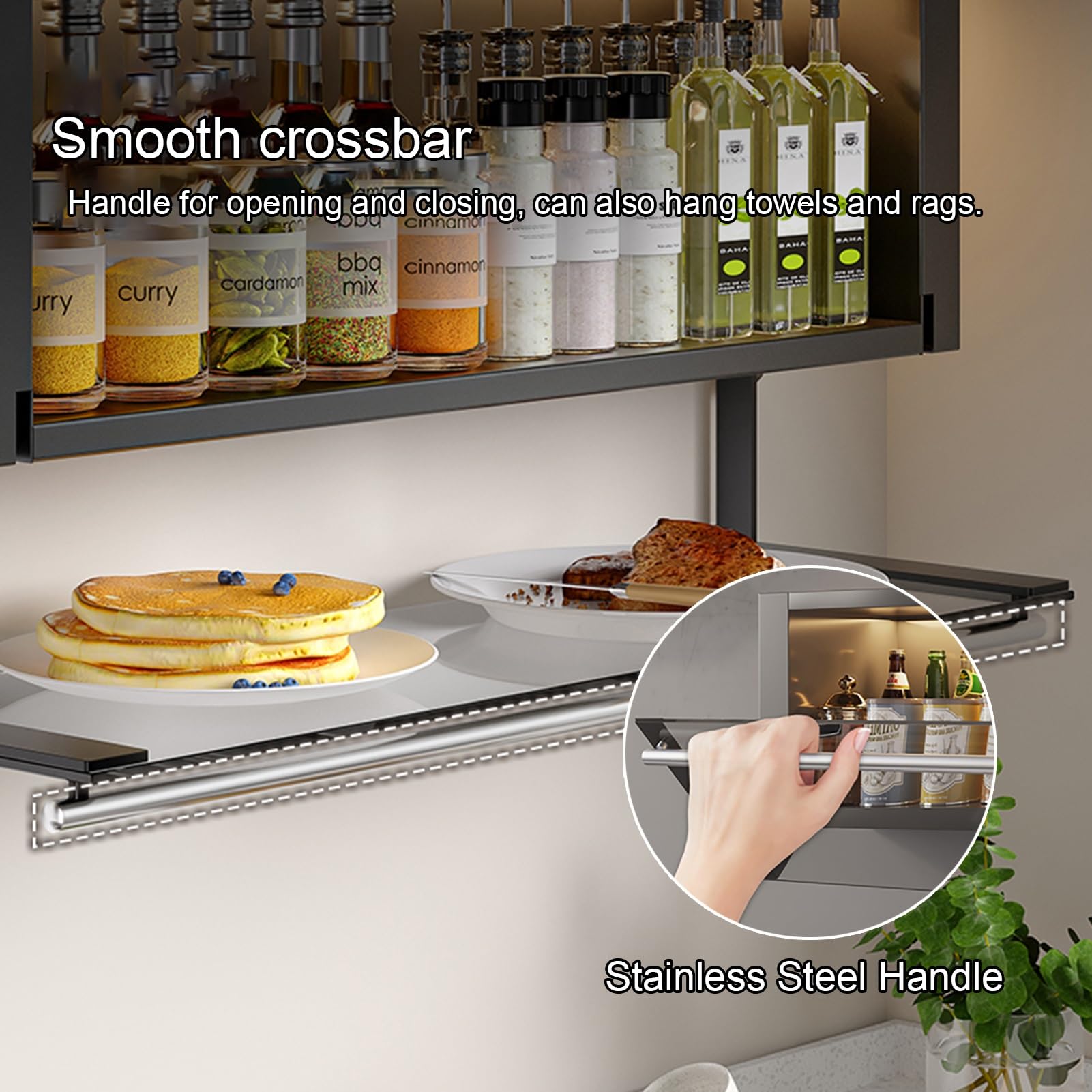 2-Tier Pull-Down Spice Rack with Sensor Light