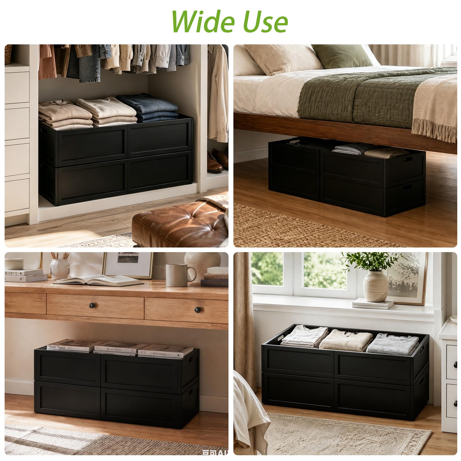 Bamboo Under-Bed Storage Drawers with Wheels – 2 Pack