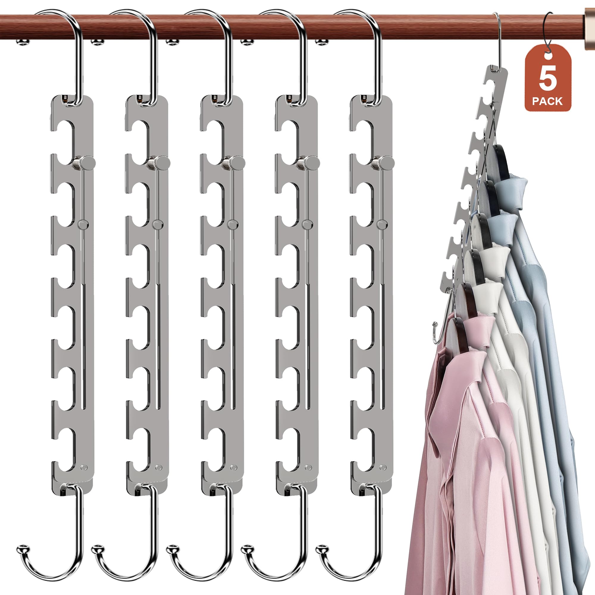 Telescopic Space-Saving Metal Hangers – 10 Pack