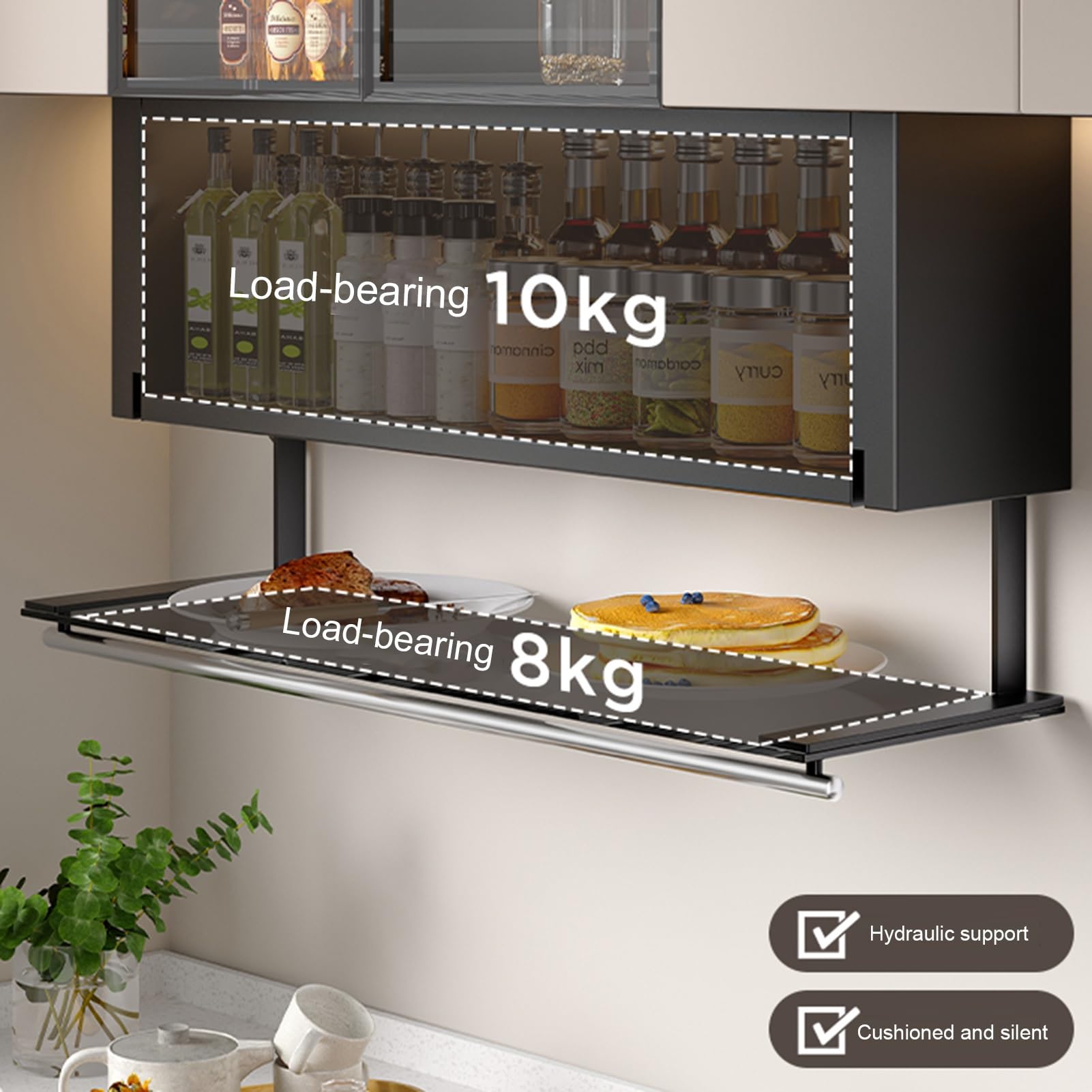 2-Tier Pull-Down Spice Rack with Sensor Light