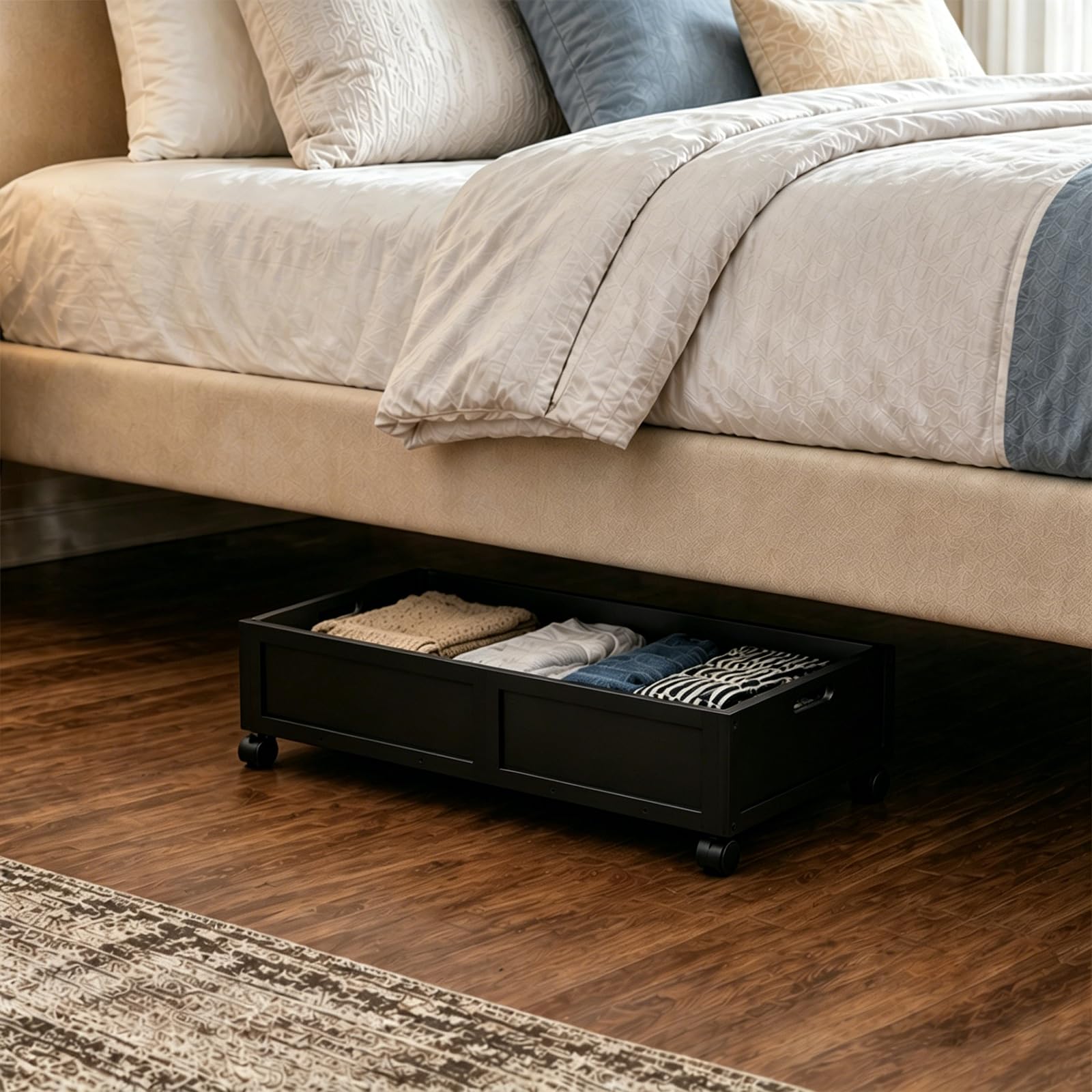 Bamboo Under-Bed Storage Drawers with Wheels – 2 Pack