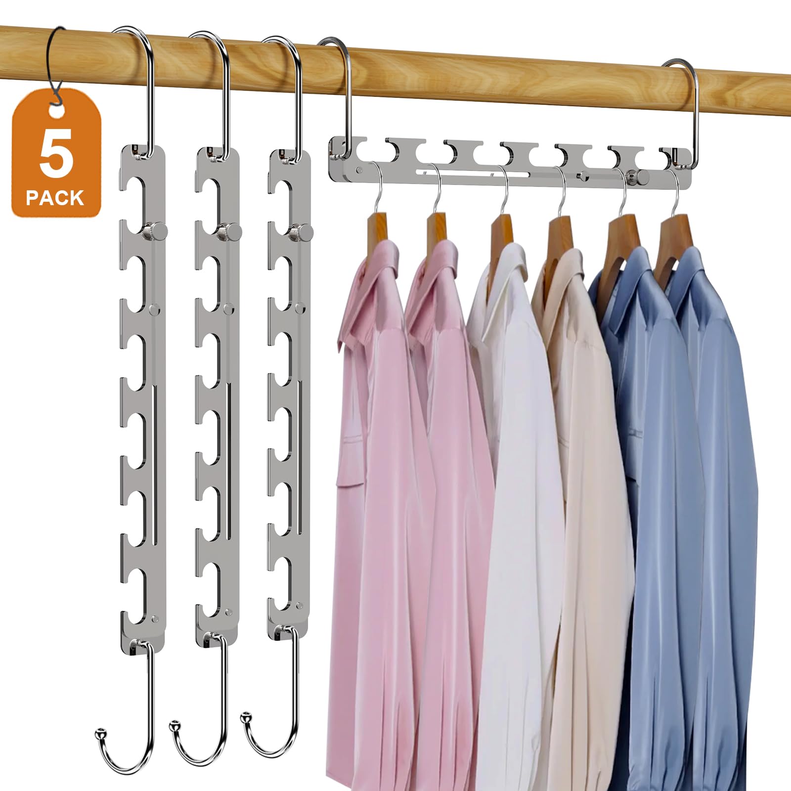 Telescopic Space-Saving Metal Hangers – 10 Pack