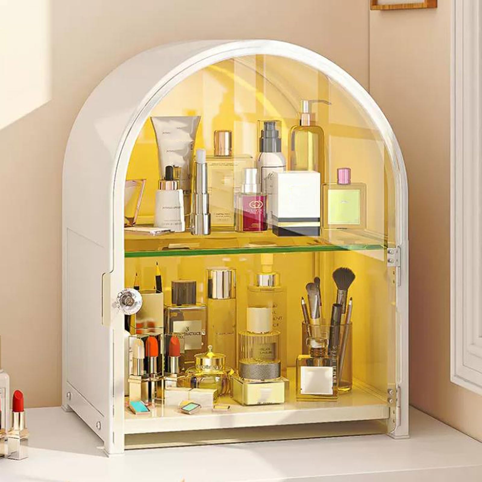 2-Tier Metal Makeup & Skincare Organizer