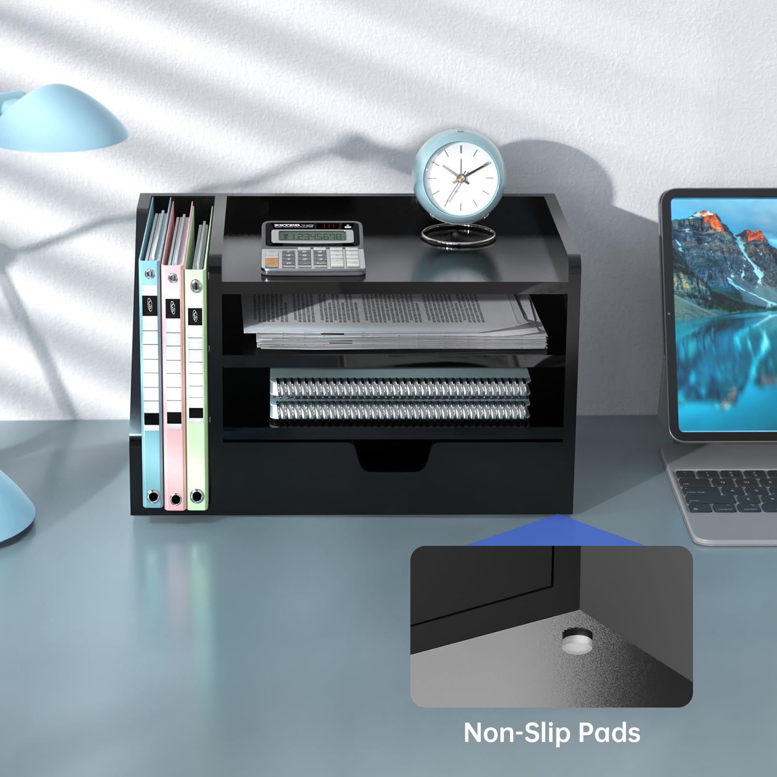 NiOffice Wood Desk File Organizer