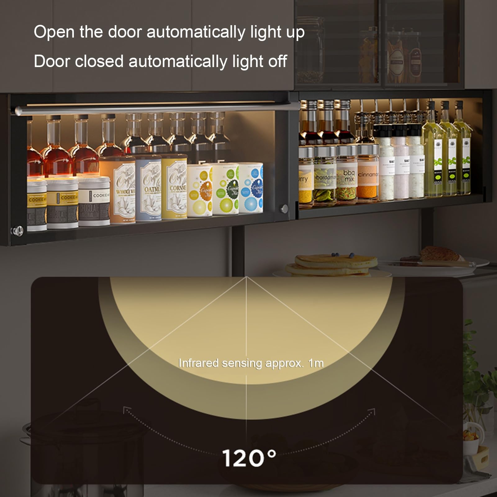 2-Tier Pull-Down Spice Rack with Sensor Light
