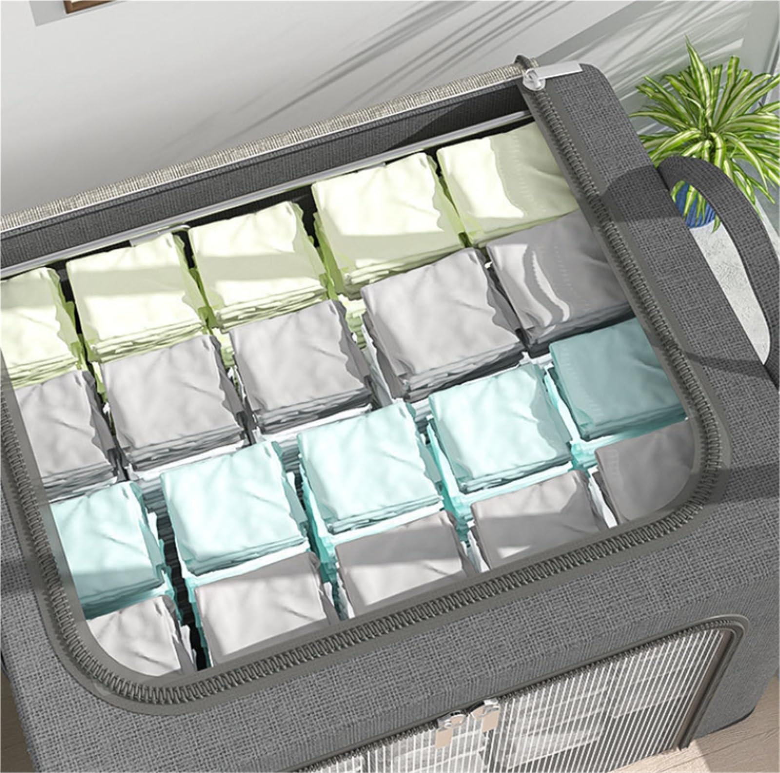 Foldable Transparent Clothing & Bedding Storage Bag