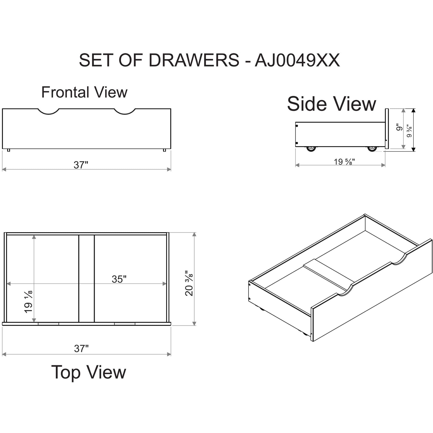 Alaterre Underbed Storage Drawers, Set of 2