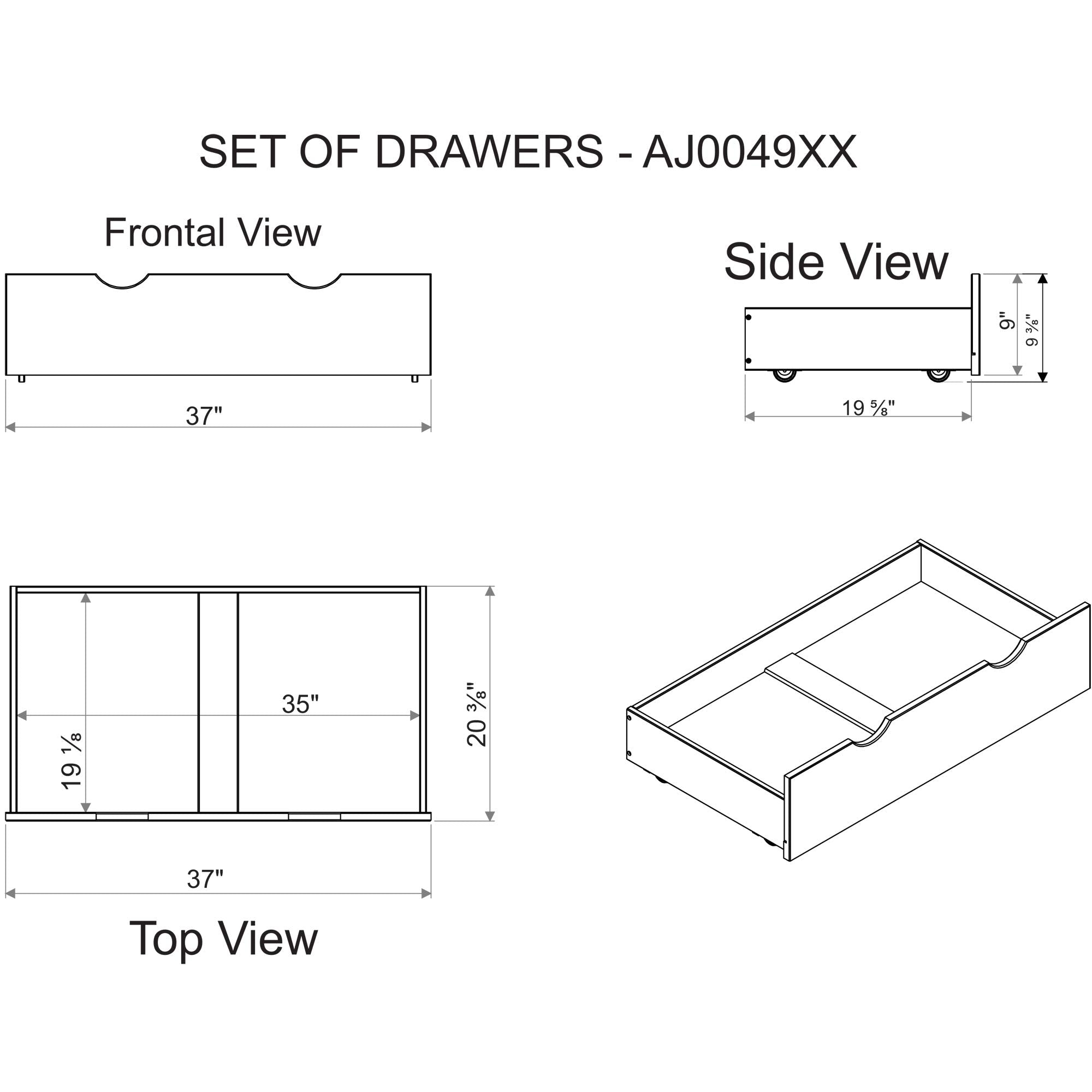 Alaterre Underbed Storage Drawers, Set of 2