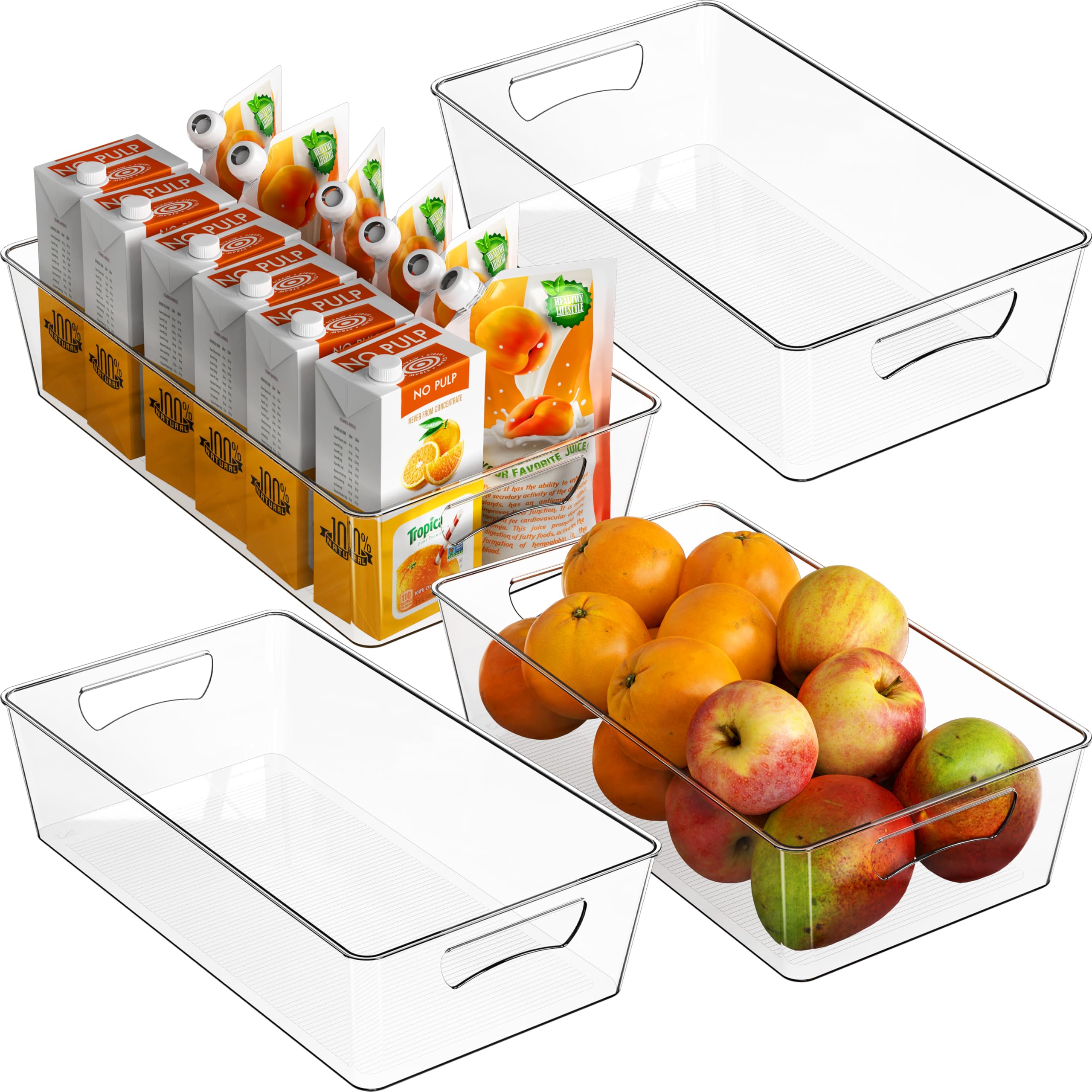 Simple Houseware Clear Storage Bins Organizer for Freezer, Fridge