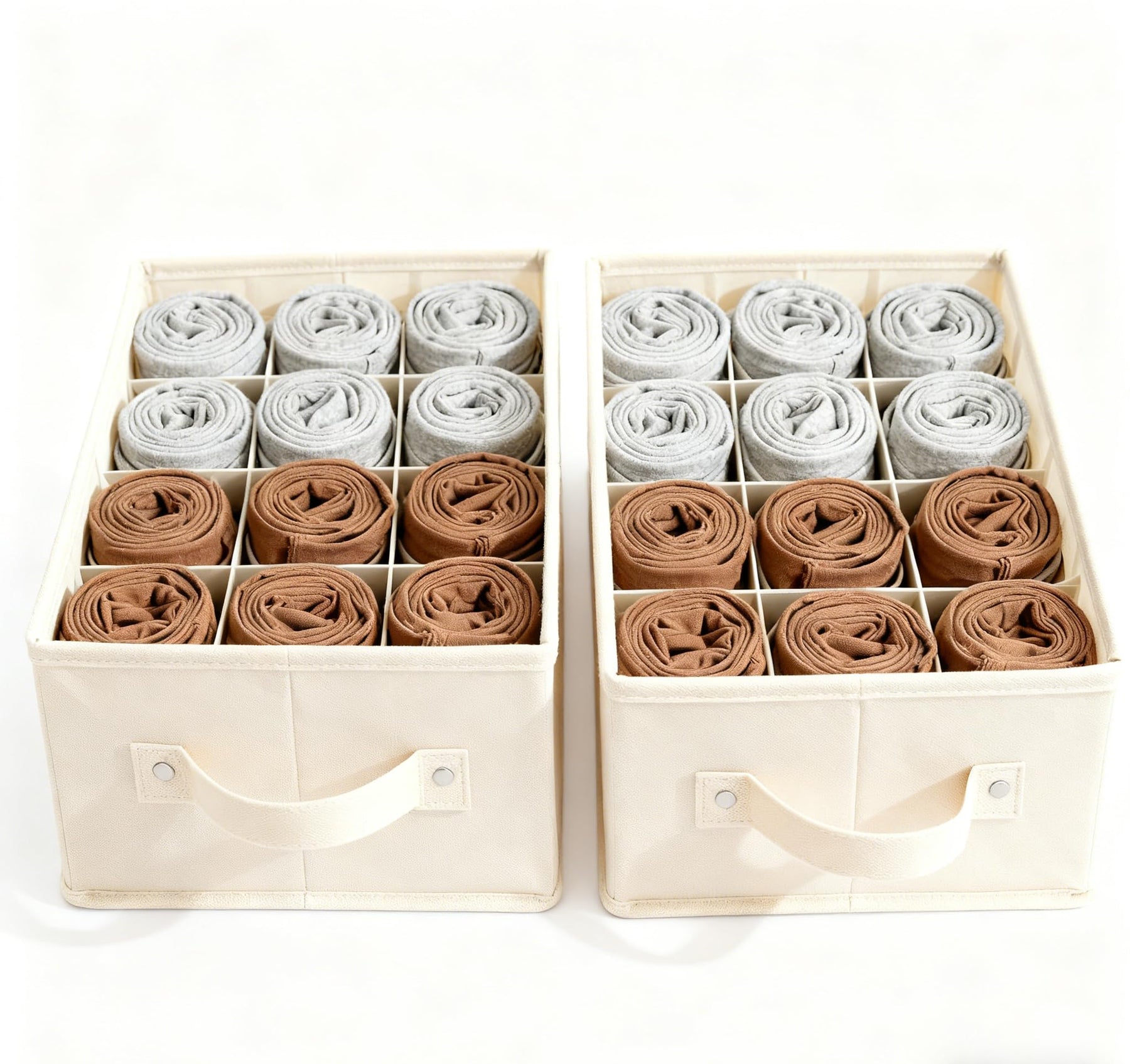 Collapsible Drawer Organizer Boxes for Socks & Underwear – 2 Pack