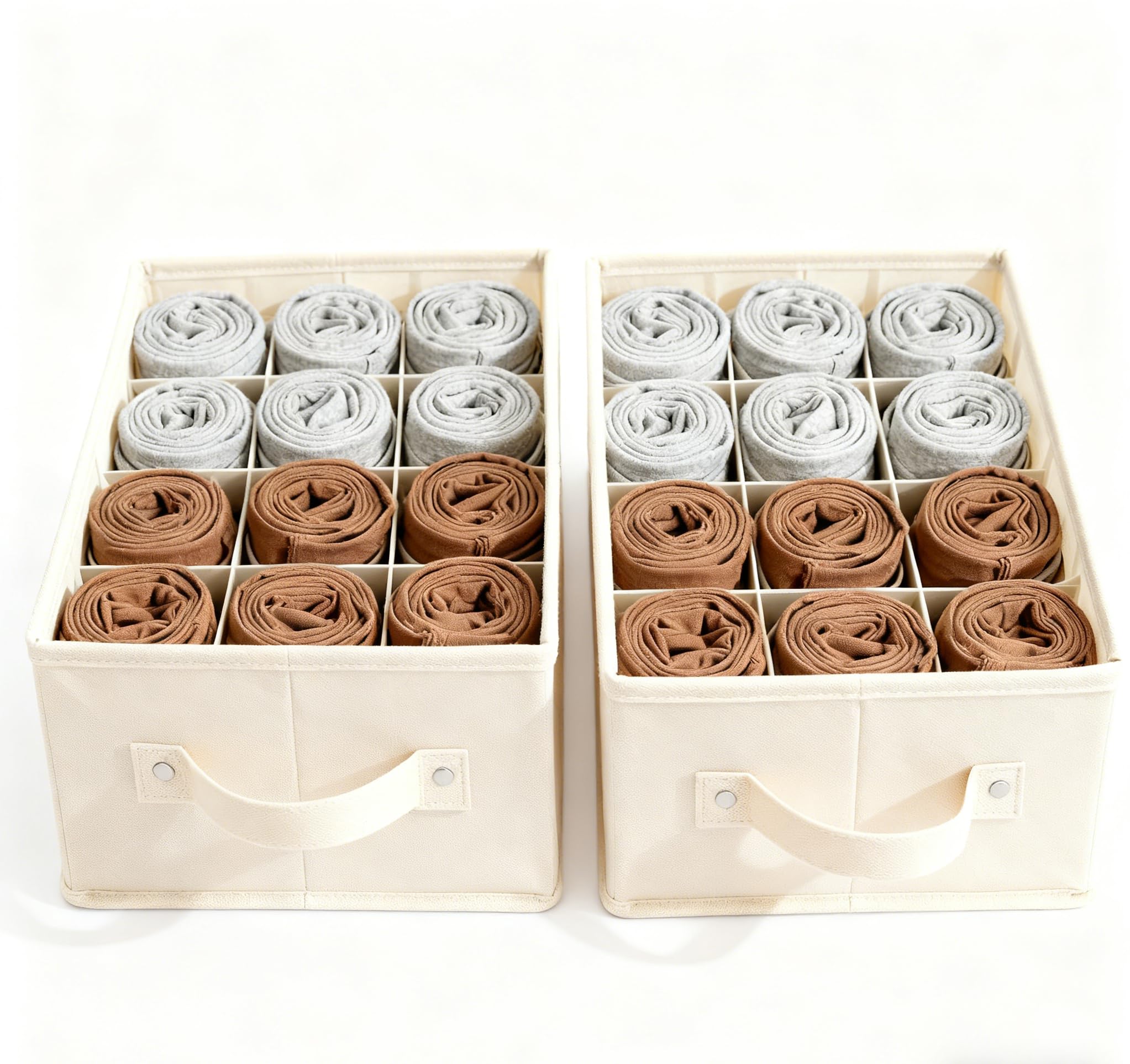 Collapsible Drawer Organizer Boxes for Socks & Underwear – 2 Pack