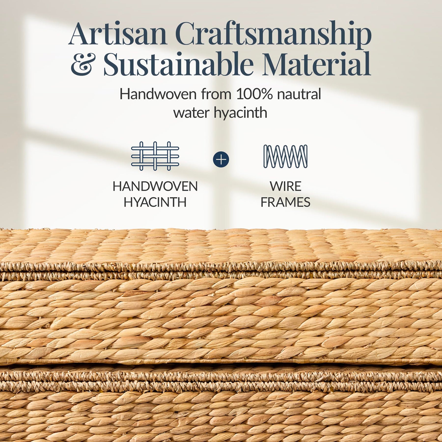Handwoven Under-Bed Storage Baskets with Lids & Wheels – 2 Pack