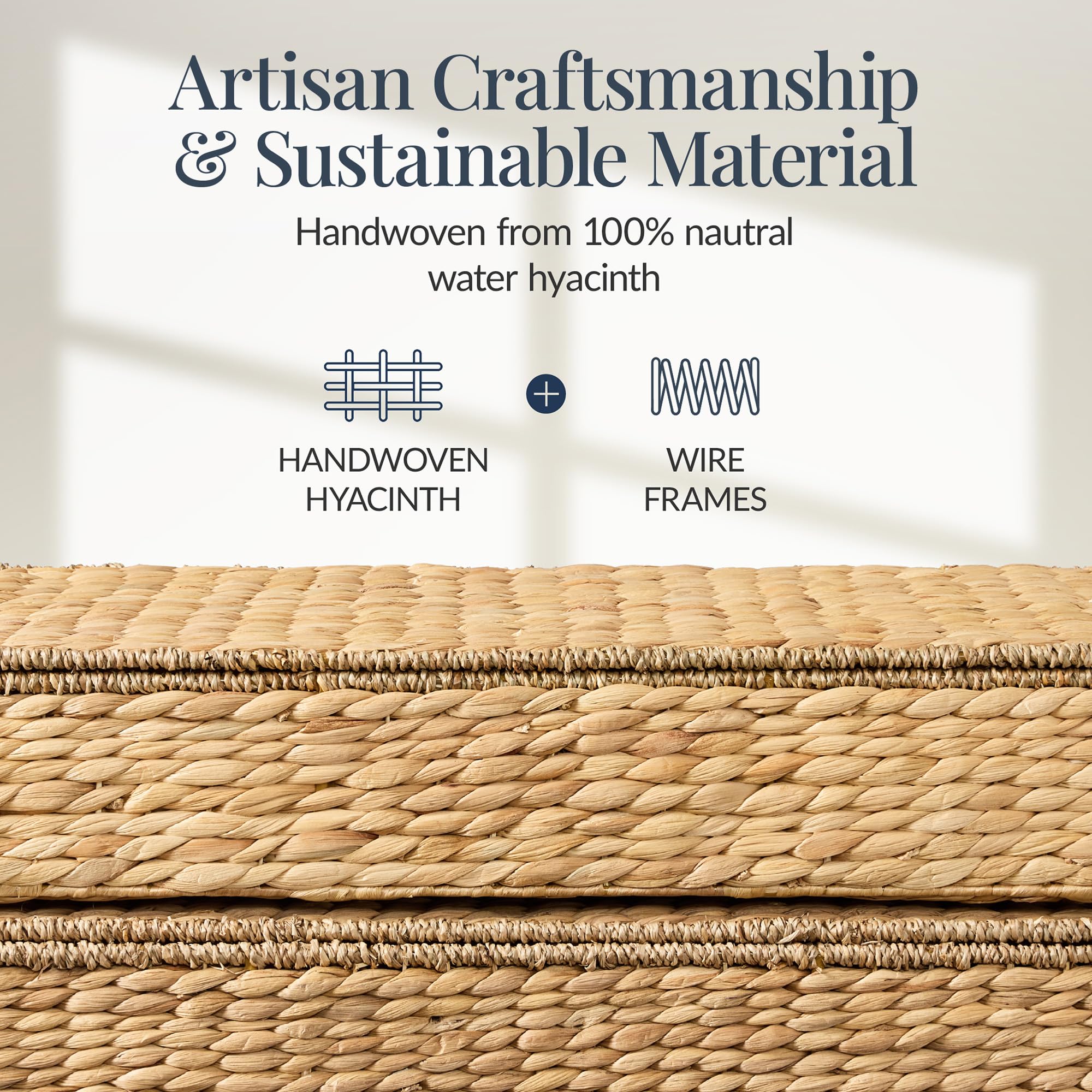 Handwoven Under-Bed Storage Baskets with Lids & Wheels – 2 Pack