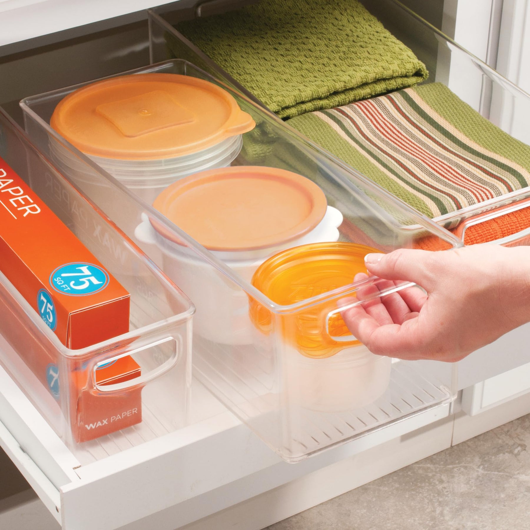 InterDesign iDesign Plastic Stackable Storage Bin with Handles