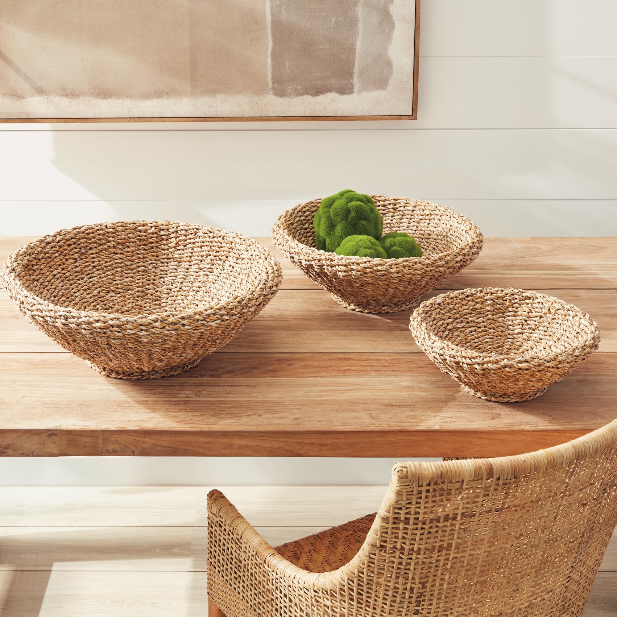 Shallow Seagrass Storage Baskets – 3 Piece Set