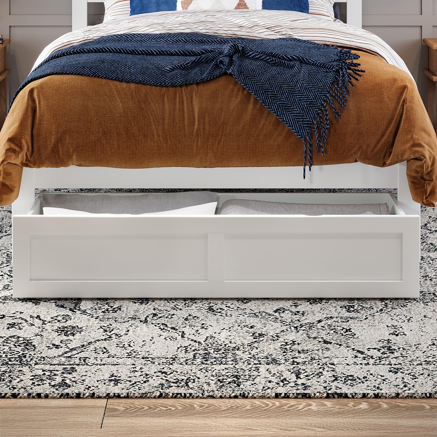HomeStock Queen Under-Bed Storage Drawer in White