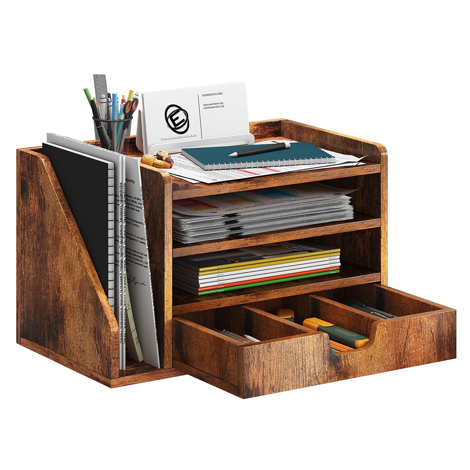 NiOffice Wood Desk File Organizer
