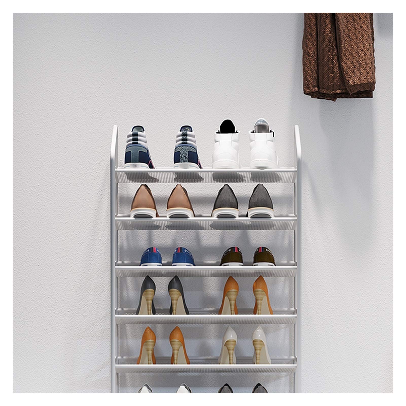 4-Tier Stackable Metal Shoe Rack for 12–15 Pairs