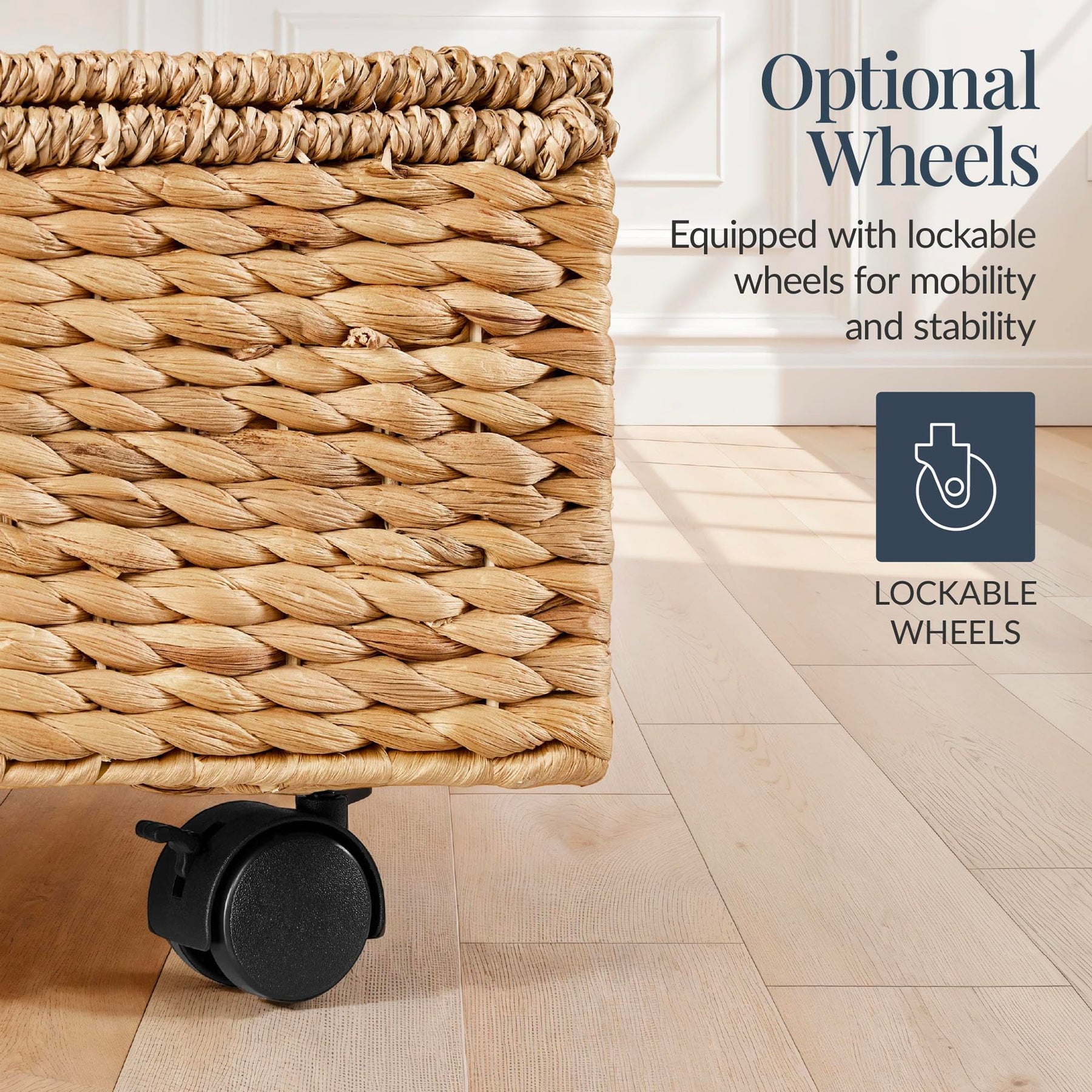 Handwoven Under-Bed Storage Baskets with Lids & Wheels – 2 Pack