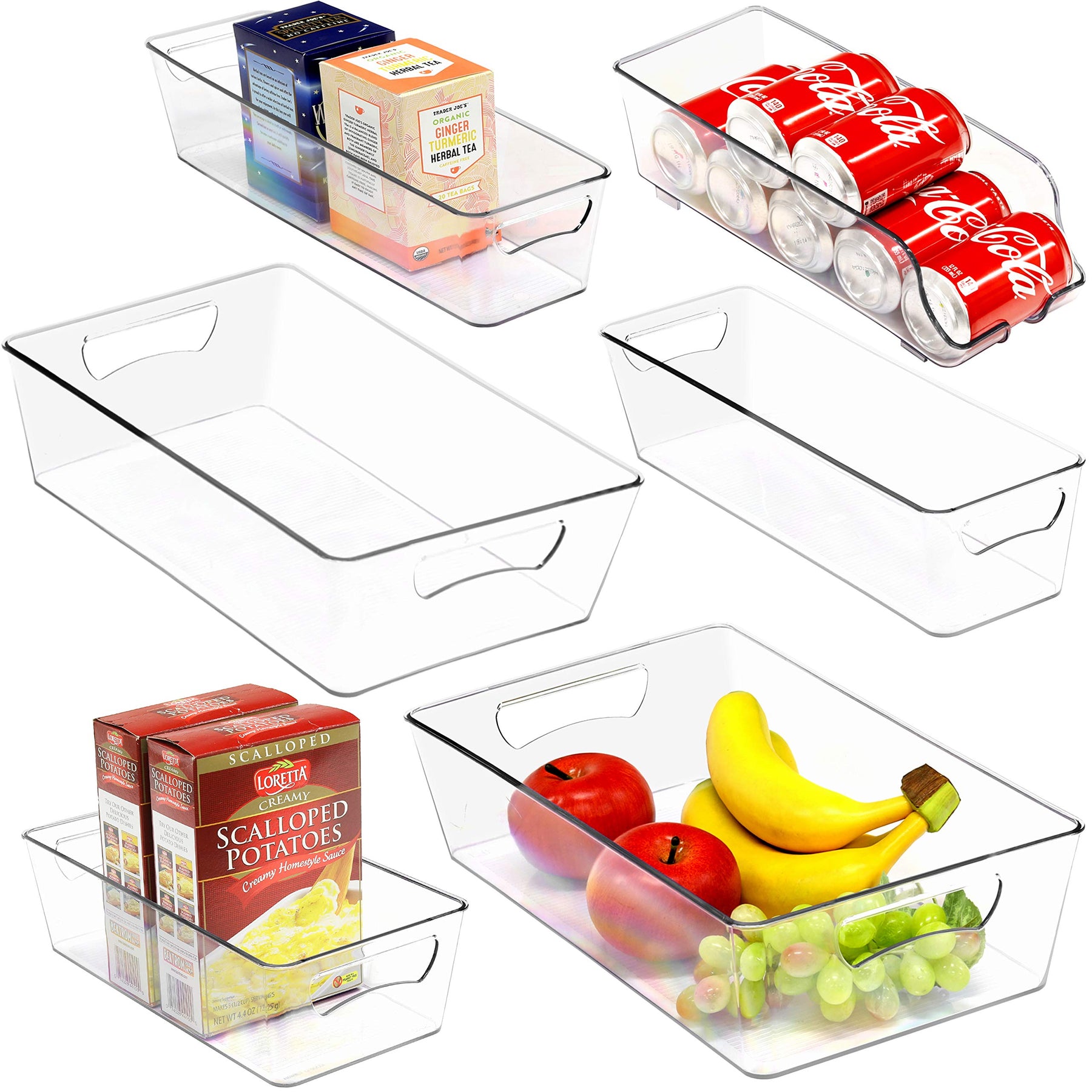 Simple Houseware Clear Storage Bins Organizer for Freezer, Fridge